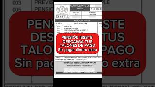 Cómo descargar Talones del ISSSTE issste pension shorts gobierno professor [upl. by Colp]