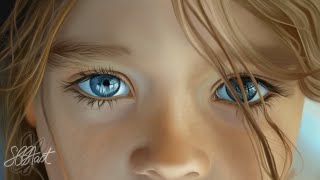 Procreate Timelapse Drawing  Childs Eyes  Realism  SBBAart [upl. by Angelo]