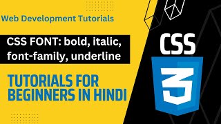 CSS Font  font family bold italic size  CSS Tutorials for Beginners in Hindi 🔥 🔥 [upl. by Kreegar]