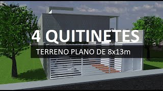 PROJETO DE 4 QUITINETES NO TERRENO DE 8x13m [upl. by Erik]