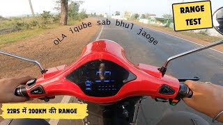 200km Range Best electric scooter range test Better than OLA Ather iQube [upl. by Early]