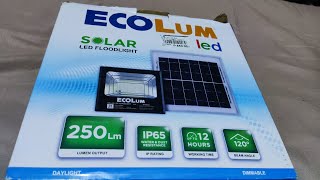 ECOLUM 25WATTS SOLAR FLOOD LIGHT [upl. by Bartle]