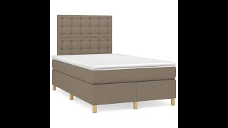 Boxspring met matras en LED stof taupe 120x190 cm [upl. by Braden]