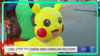 Were all one community Families celebrate Halloween while rebuilding from hurricanes [upl. by Hannahc]