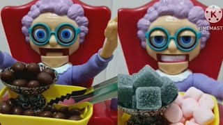 ASMR🏂putting chocolate eggs amp gummy cubes in grannys platesatisfyingviralasmrsounds [upl. by Aelanna]