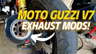 MOTO GUZZI V7 EXHAUST MODS [upl. by Malsi]