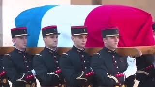 Entrée du cercueil de Charles Aznavour aux Invalides Hommage National [upl. by Rfinnej]