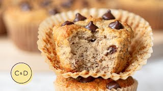 ALMOND FLOUR BANANA MUFFINS  easy healthy recipe [upl. by Ahsircal]