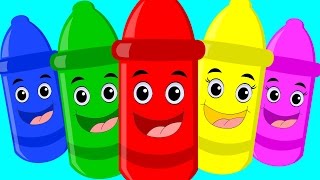 Five Little Crayons  Learn Colors  Nursery Rhymes  Kids Songs  Crayon Colors Song [upl. by Abbottson]