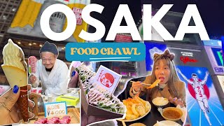 Osaka Food Exploration  MustTry Dishes streetfood dotonbori [upl. by Ahsiekar]