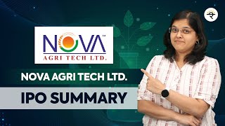 Nova Agri Tech Limited  IPO Summary  CA Rachana Ranade [upl. by Philomena]