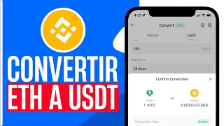 Cómo CONVERTIR ETH a USDT en Binance 2024  Ethereum a USDT [upl. by Erdnael755]