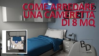 Come Arredare una CAMERETTA DI 8 MQ  Belula Design [upl. by David355]