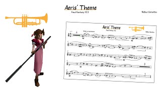 Aeris Theme From Final Fantasy VII  Play Along for Trumpet with Sheet Music [upl. by Peppy289]