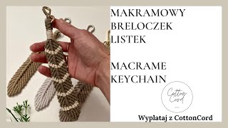 Makramowy breloczek listek Macrame Keychain Leaf [upl. by Fafa989]