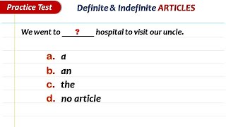 Quick Quiz  Definite amp Indefinite Articles  English Grammar Test by Quality Education [upl. by Yuri]