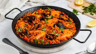 Authentic Spanish Paella Recipe Seafood amp Meat Selection [upl. by Frisse131]