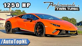 1250HP Lamborghini Huracan TWIN TURBO 358kmh REVIEW on AUTOBAHN by AutoTopNL [upl. by Nujra]