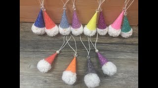 DIY How to make Pom pom Gnome ornaments [upl. by Bratton]