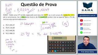 QUESTÃO 41002  PRECIFICAÇÃO DE LFT CEA AI ANCORD [upl. by Anaujit953]