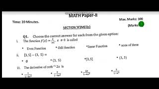 XII Maths PrelimPaper2024Adamjee GovtCollegeKarachi [upl. by Sirama]