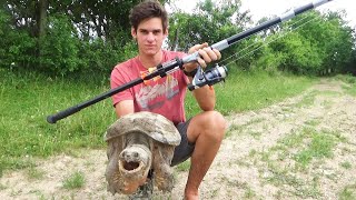 BLOWGUN FISHING and HUNTING in Creeks  Giant Turtle Caught Snapping Turtle Catch and Cook pt 1 [upl. by Otineb]