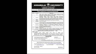 PhD Admission at Annamalai University 20232024 annamalaiuniversity2023 ugc jrf [upl. by Letsyrhc]