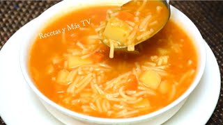 Sopa de Fideos súper rica y económica [upl. by Aticilef]