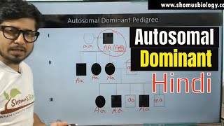 Autosomal dominant pedigree analysis Hindi [upl. by Oinesra]