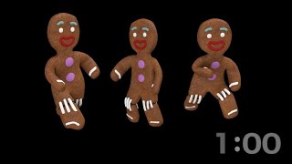 1 Minute Gingerbread Jingle Dance with a Dancing Gingerbread Man Timer [upl. by Oirretna]