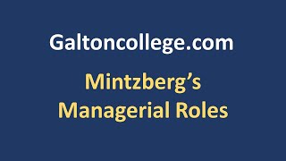 Mintzbergs Managerial Roles [upl. by Wilkins]