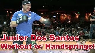 UFC 166s Junior Dos Santos Shows Off Some Heavyweight Handsprings completeunedited 20min workout [upl. by Cigam]