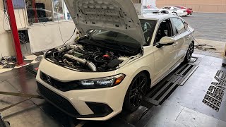 Our Civic hits the dyno the results were good tuning dyno civic [upl. by Ardnuaek590]