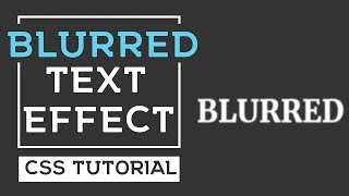 Blurred Text Effect CSS  CSS Tutorial [upl. by Ernaldus]