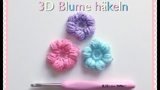 SUPER EINFACHE Blume häkeln 3D für Anfänger [upl. by Maidie]