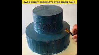 DARK NIGHT CHOCOLATE WITH MOON STAR CAKE MAKING shorts cake making chocolate [upl. by Tremayne]