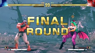 Street Fighter V  Ryu Grand Master vs Chun Li Morrigan Hardest AI SF5 Darkstalkers x SFV [upl. by Solly]