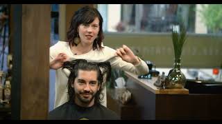 How to do Cut Men’s Long Hair with Shears [upl. by Studley868]