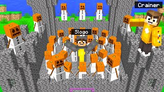 Pranking SLOGO With 1000 SNOWMEN In Minecraft Cherry Island [upl. by Anstice]