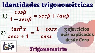 Identidades Trigonométricas  👏5 ejercicios explicados desde cero😊  La Prof Lina M3 [upl. by Launce]