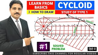 HOW TO DRAW CYCLOID SOLVED PROBLEM 1 IN ENGINEERING GRAPHICS AND ENGINEERING DRAWING IN HINDI [upl. by Busch]