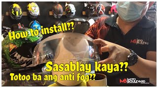 How to install anti fog to your helmet Mabisa ba ang anti fog [upl. by Groot]