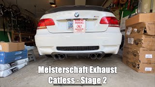 e92 BMW M3 Meisterschaft Exhaust Sounds Cold Start amp Revs  Stage 2 Catless [upl. by Reedy]