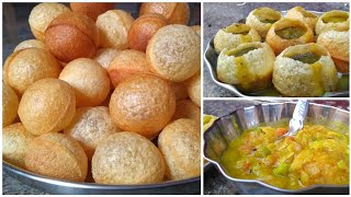 Pani Puri Recipe in Telugu Street Food  Pani Puri Recipe  Golgappa [upl. by Yalcrab]