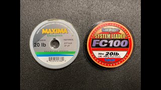 FC100 Fluorocarbon vs Maxima Monofilament Underwater Abrasion Tests [upl. by Dnanidref]