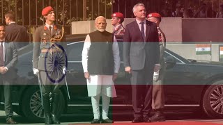 🇮🇳🇦🇹 India and Austria National Anthem  Prime Minister Narendra Modis State Visit 2024 [upl. by Eiduj]