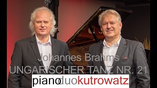 Johannes Brahms Ungarischer Tanz Nr 21 emoll  PianoDuo Kutrowatz [upl. by Araid]