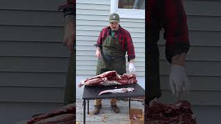 Butchering a deer Step 1 Quartering shorts venison [upl. by Caldera221]