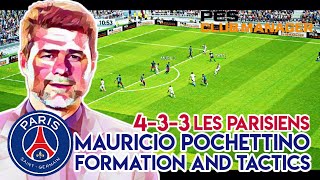 PES Club Manager Mauricio Pochettino PSG 433 Formation and Tactics Style [upl. by Tihom]