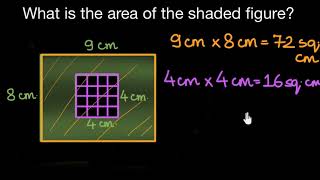 Decomposing shapes to find area subtract Hindi [upl. by Yhtorod]